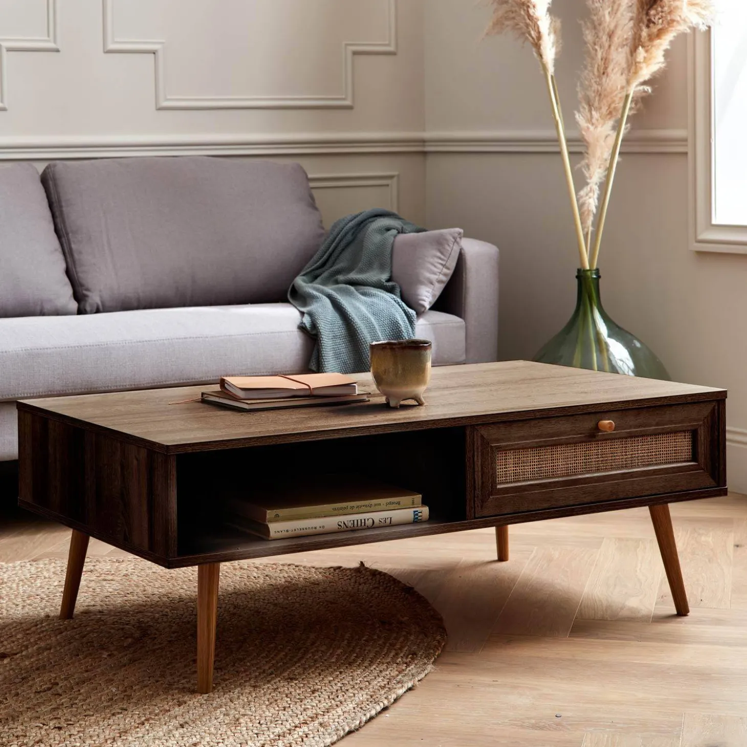 Salontafel met rotan