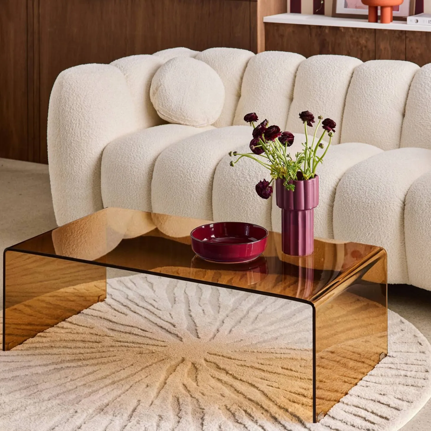 Salontafel rechthoekig gehard glas