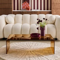 Salontafel rechthoekig gehard glas