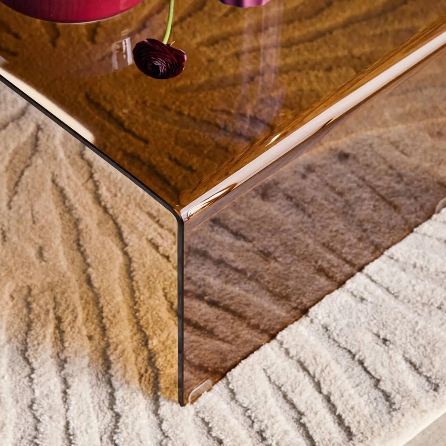 Salontafel rechthoekig gehard glas