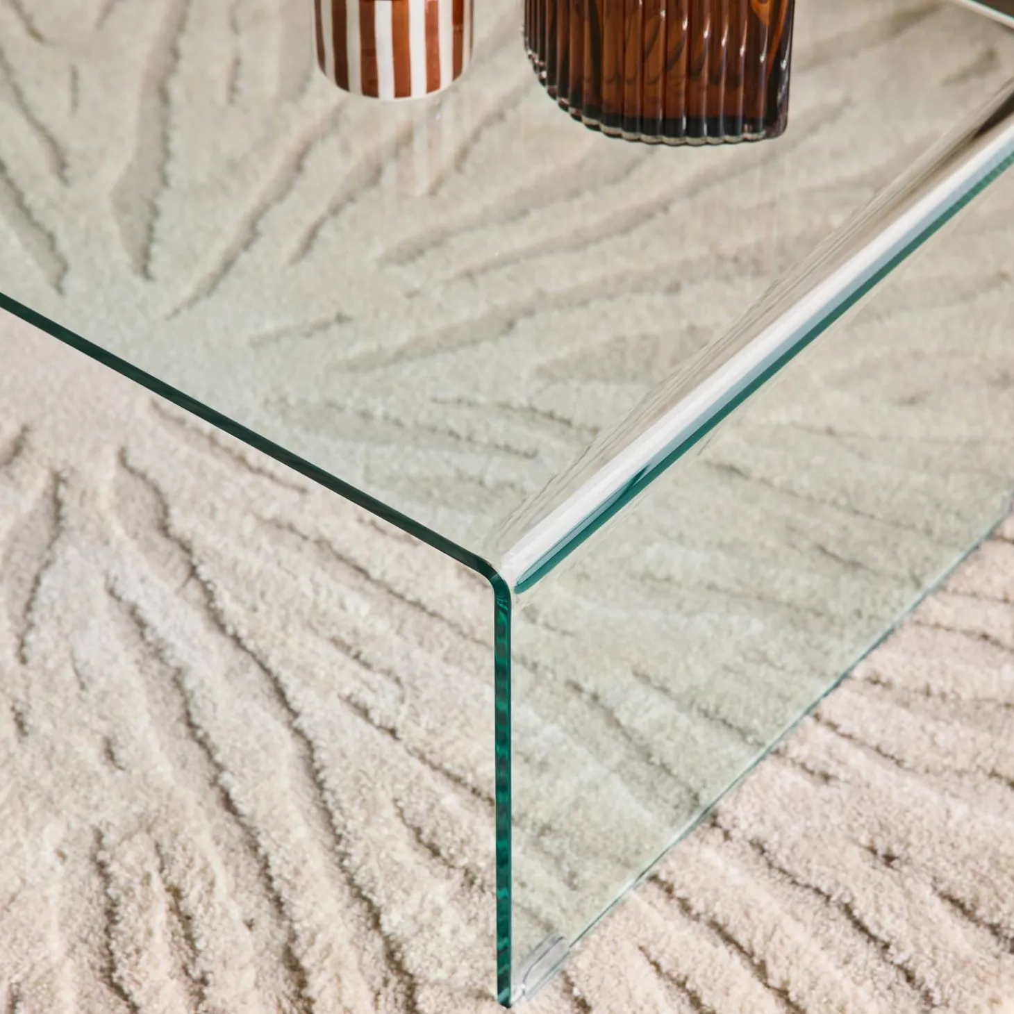 Salontafel rechthoekig gehard glas