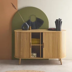 Scandinavisch dressoir met 2 schuifdeuren 120cm