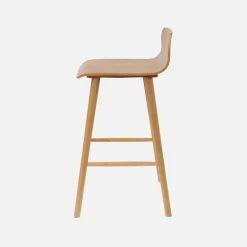 Scandinavische barkrukken van rubberhout (set van 2)
