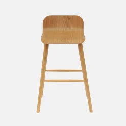 Scandinavische barkrukken van rubberhout (set van 2)