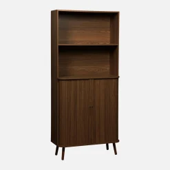 Scandinavische boekenkast met 2 schuifdeuren en plank 80cm