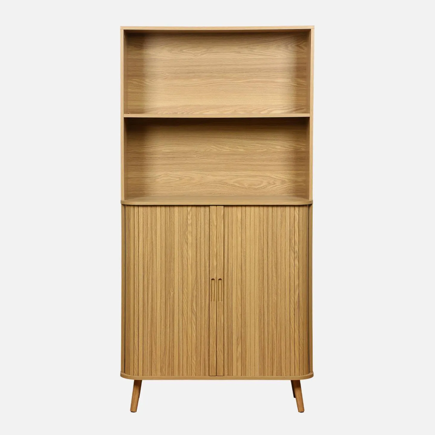 Scandinavische boekenkast met 2 schuifdeuren en plank 80cm