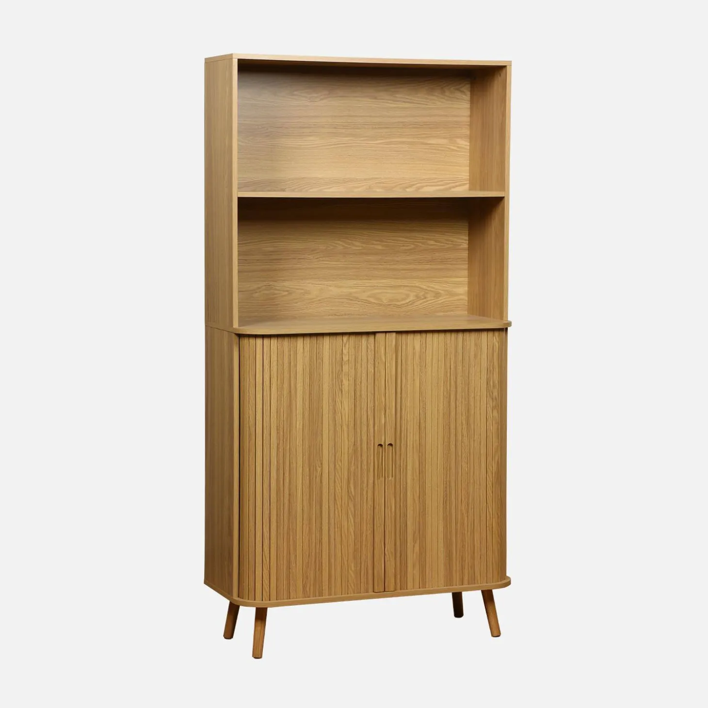 Scandinavische boekenkast met 2 schuifdeuren en plank 80cm