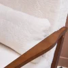 Scandinavische fauteuil van walootkleurig hout en imitatiebonteffect