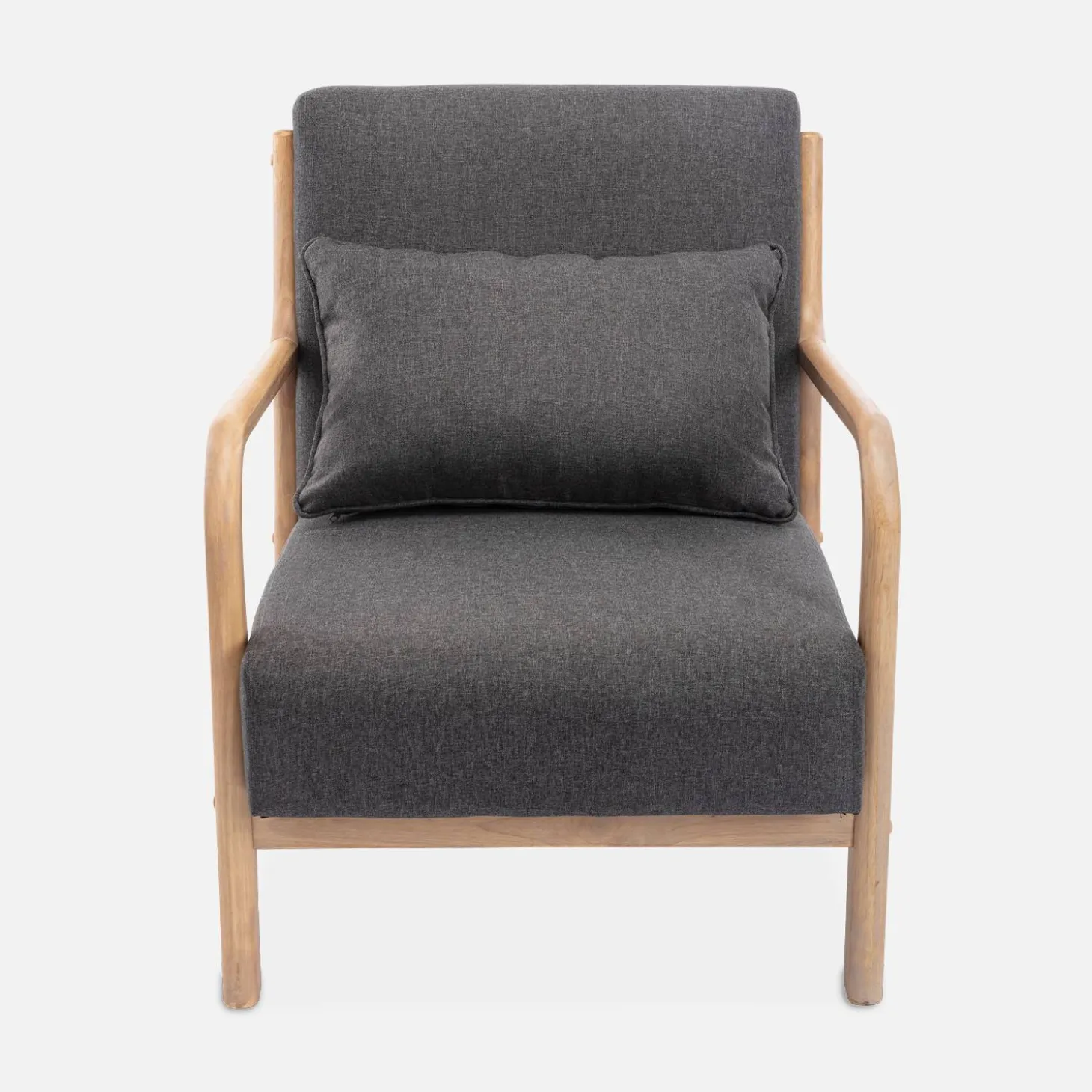Scandinavische fauteuil van hout en stof