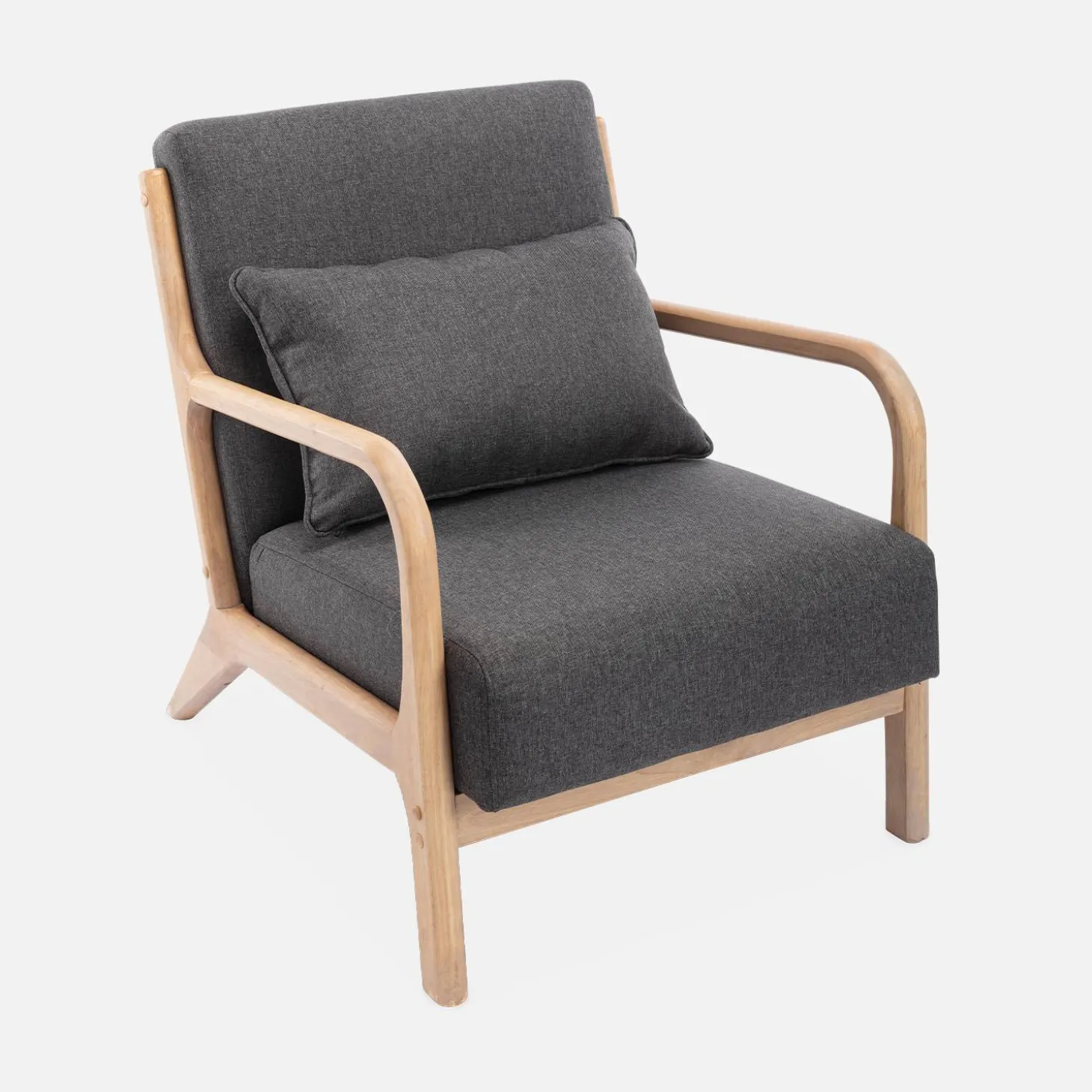 Scandinavische fauteuil van hout en stof