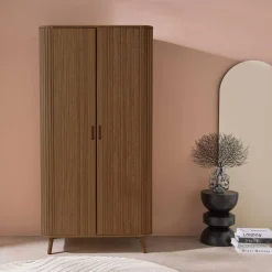 Scandinavische kledingkast met 2 schuifdeuren 90cm