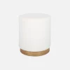Scandinavische poef in witte boucle