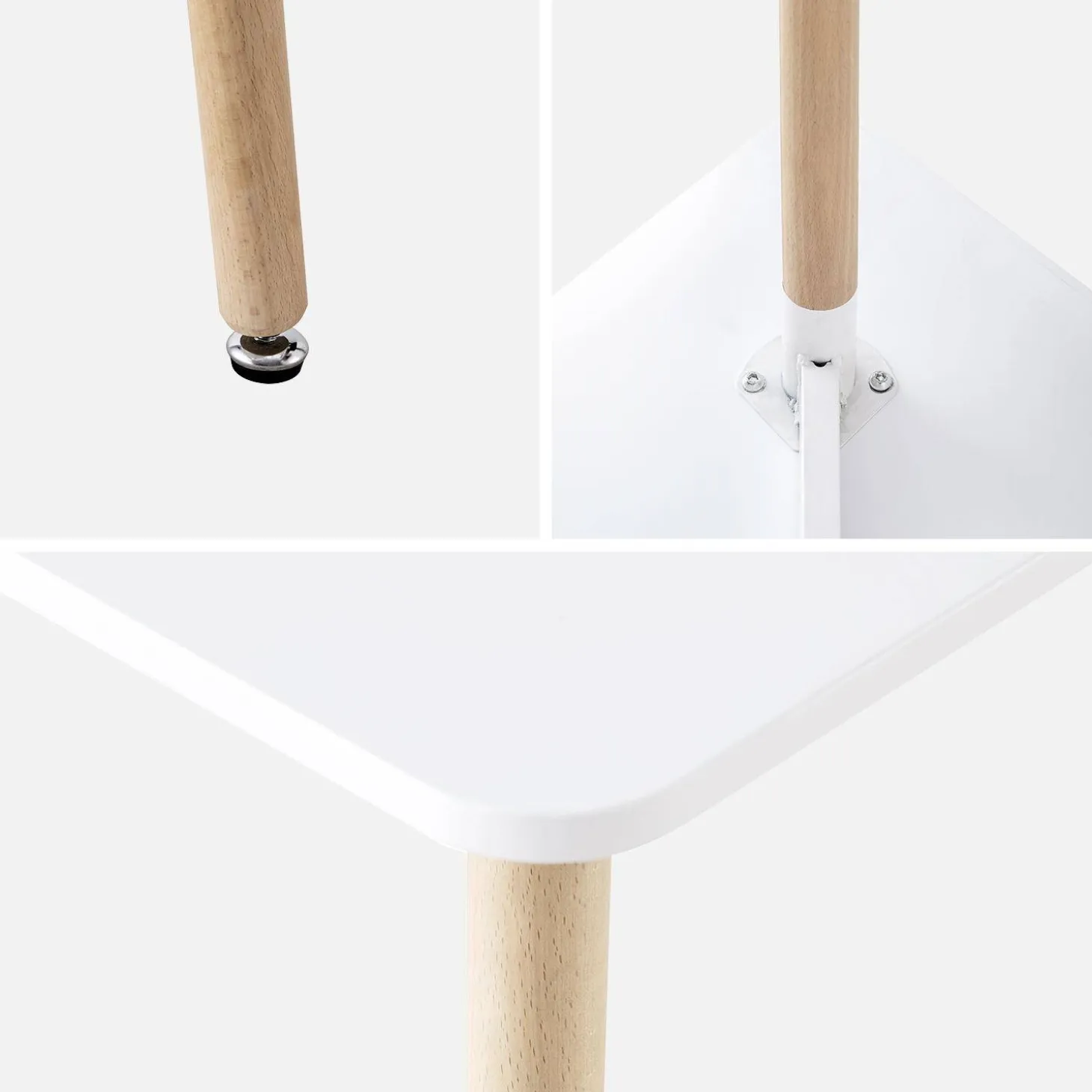 Scandinavische vierkante eettafel met beukenhout 2 plaatsen