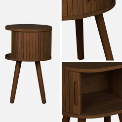 Scandinavisch nachtkastje hout decor 2 schuifdeuren (set van 2)
