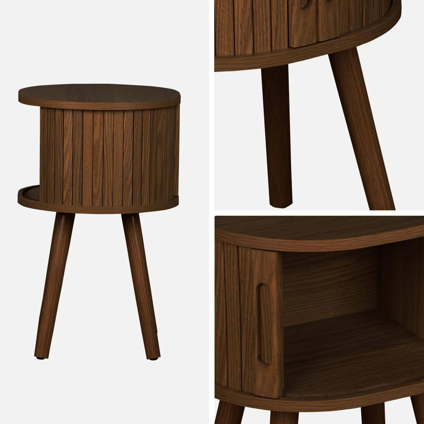 Scandinavisch nachtkastje hout decor 2 schuifdeuren (set van 2)