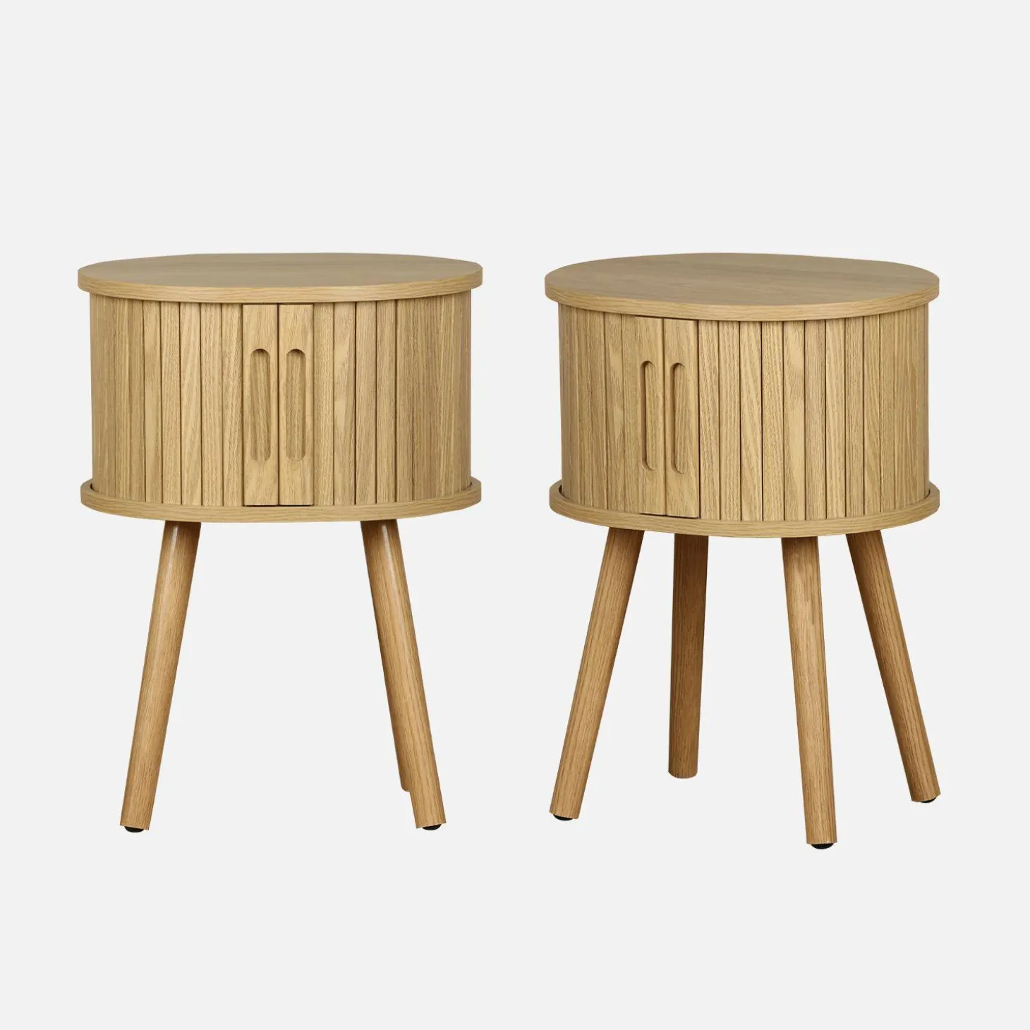 Scandinavisch nachtkastje hout decor 2 schuifdeuren (set van 2)