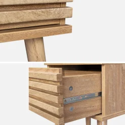 Scandinavisch nachtkastje in gegroefd houtdecor