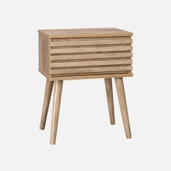 Scandinavisch nachtkastje in gegroefd houtdecor