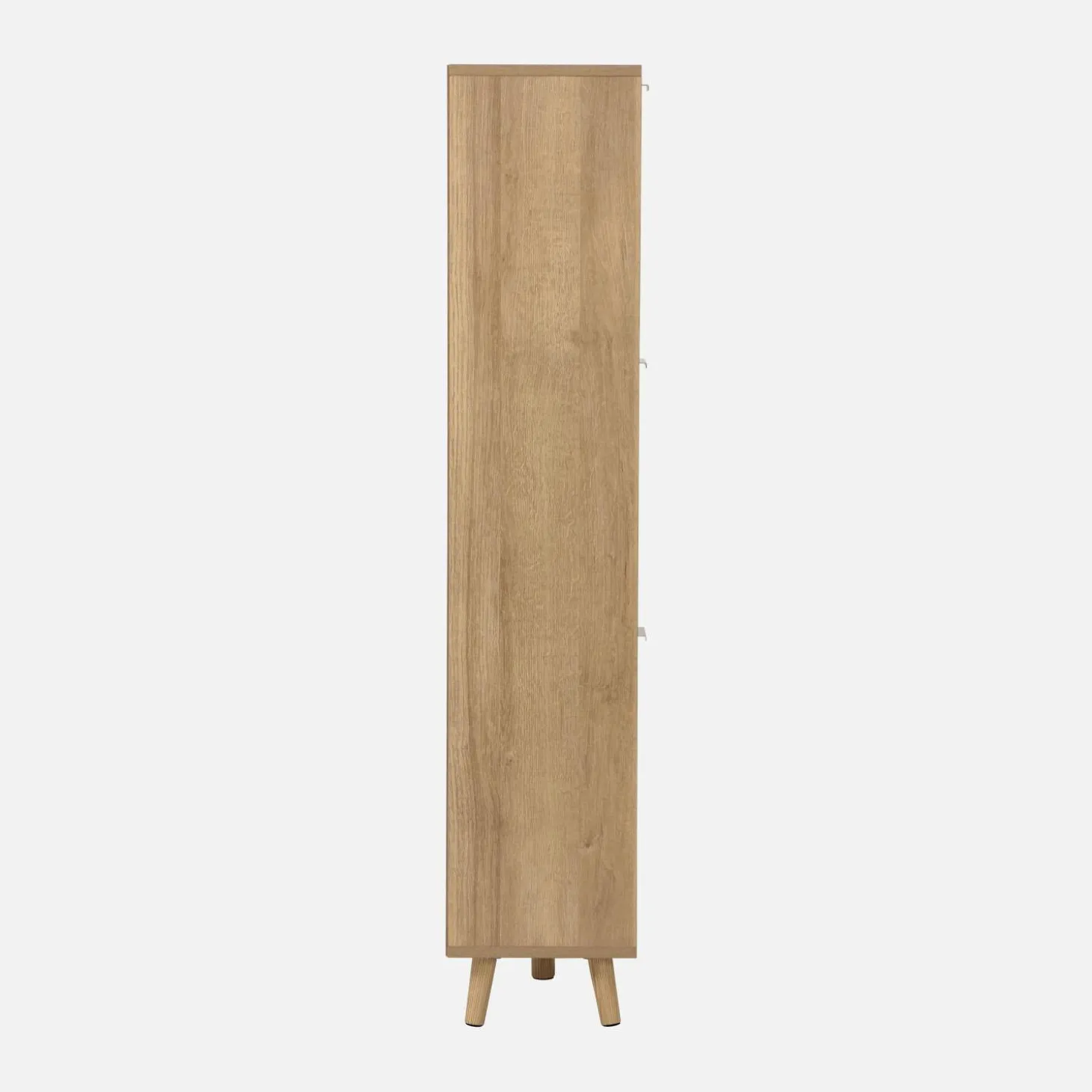 Schoenenkast 3 kleplades houtlook en rotan 75cm