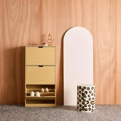Schoenenkast 3 kleplades houtdecor 60cm