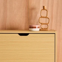 Schoenenkast 3 kleplades houtdecor 60cm