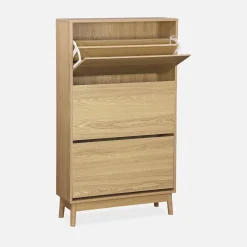 Schoenenkast met 3 kleplades 75cm