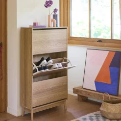 Schoenenkast met 3 kleplades 75cm