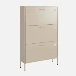 Schoenenkast met 3 kleplades metaal industrieel 80cm