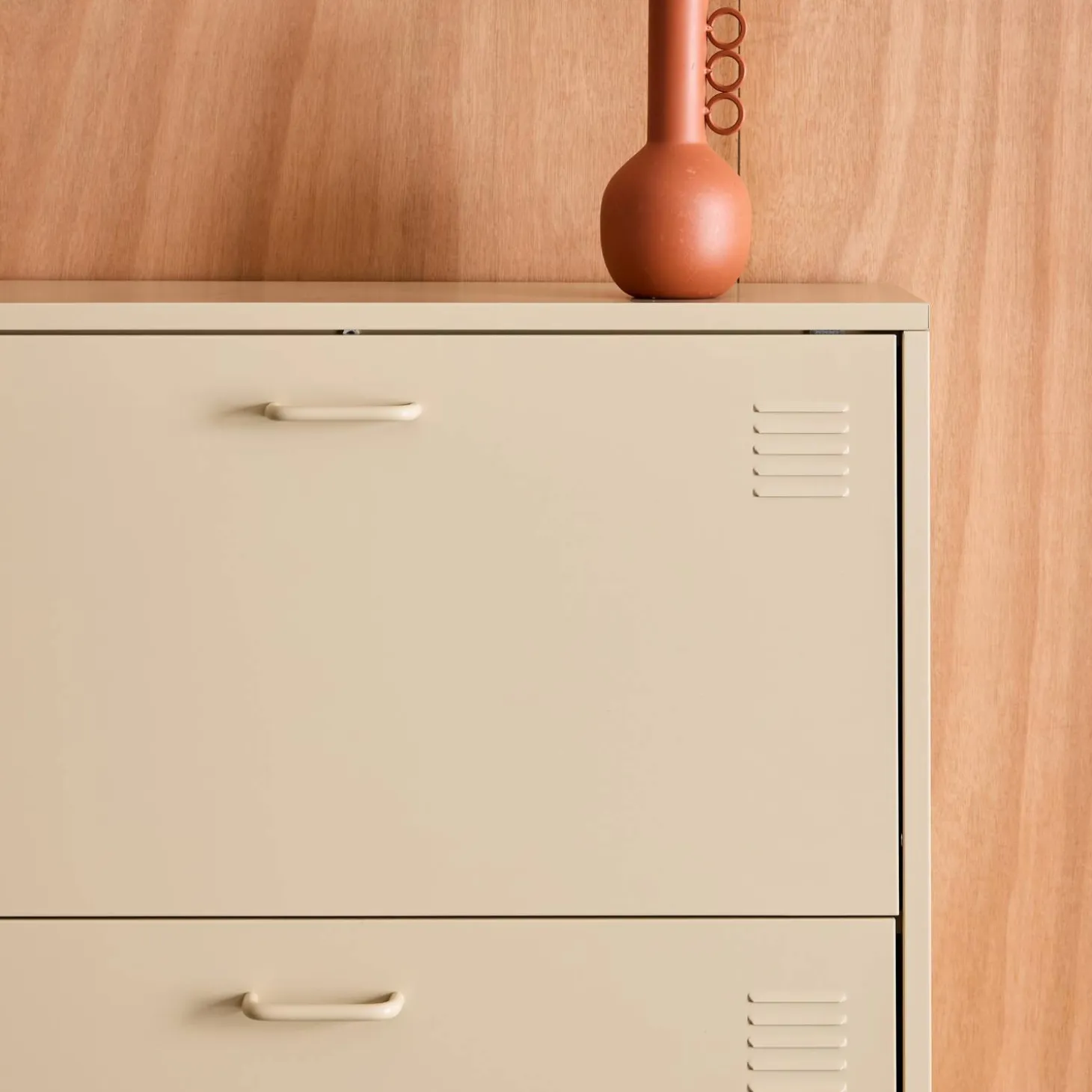 Schoenenkast met 3 kleplades metaal industrieel 80cm