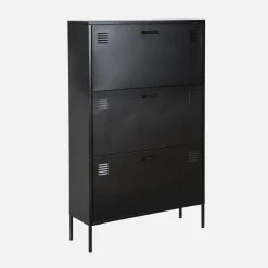 Schoenenkast met 3 kleplades metaal industrieel 80cm