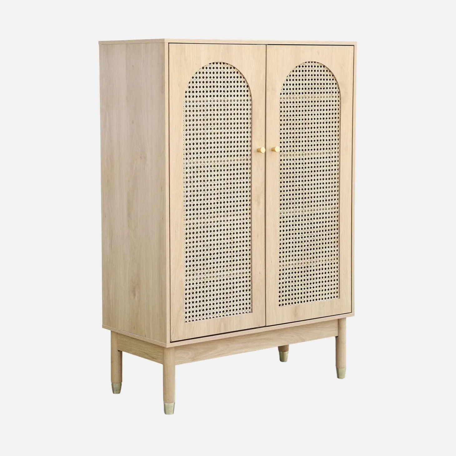 Schoenenkast / wandkast met 2 deuren en rotan 78cm