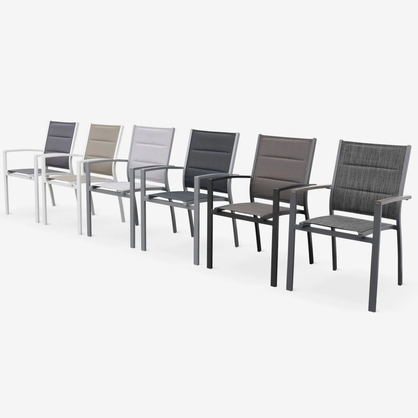 Set aluminium tuin armstoelen