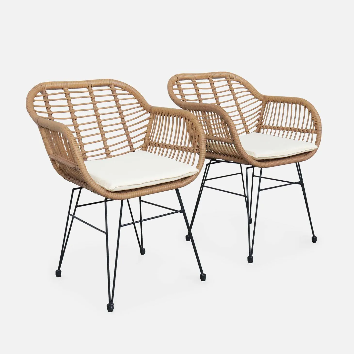 Set stoelen met bamboe-effect