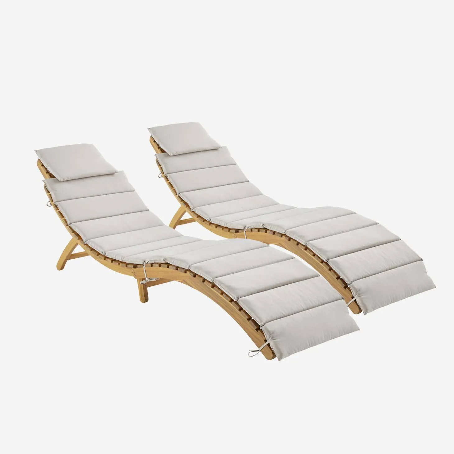 Set van 2 acaciahouten ligstoelen