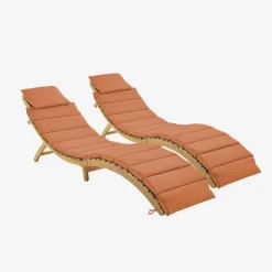 Set van 2 acaciahouten ligstoelen