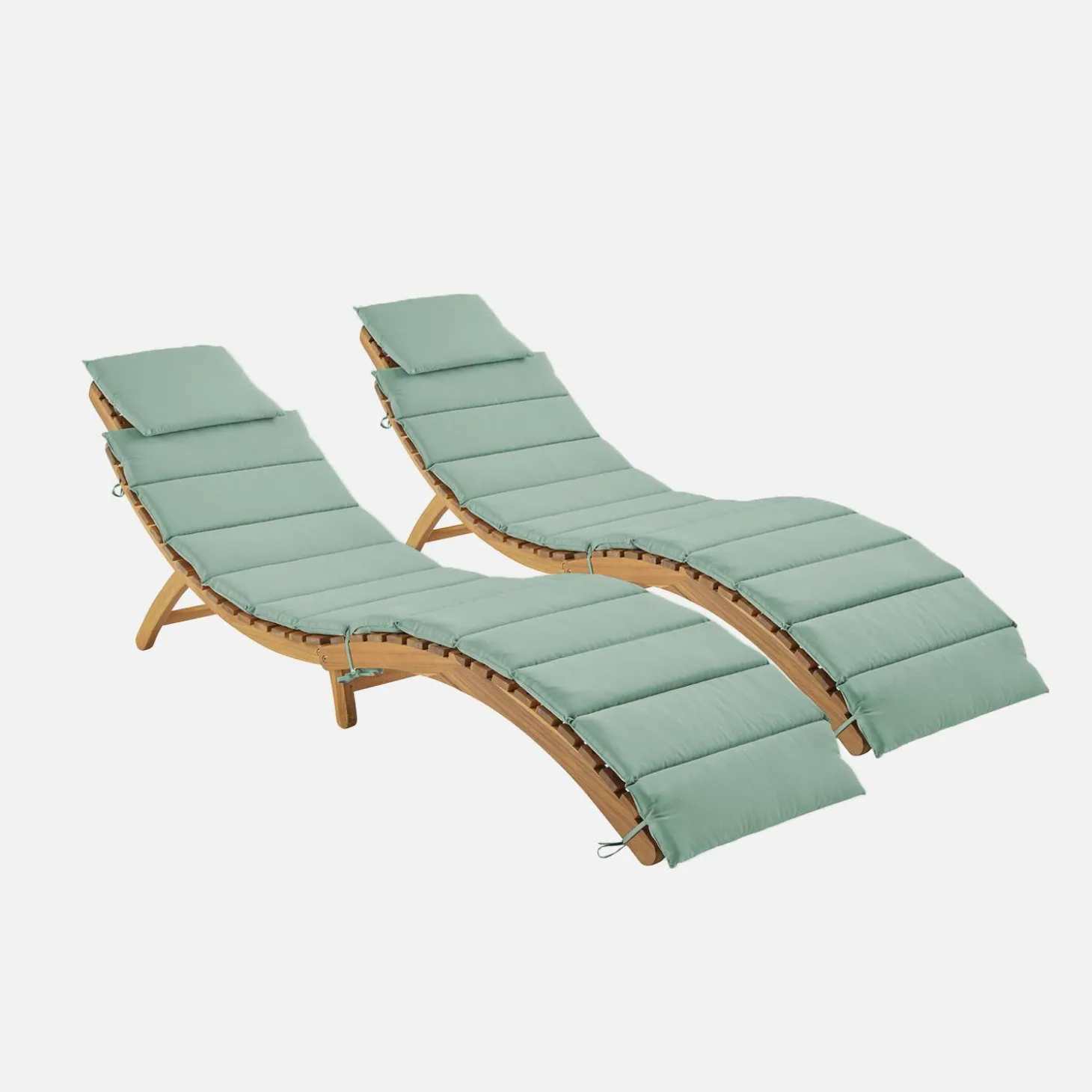 Set van 2 acaciahouten ligstoelen
