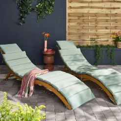 Set van 2 acaciahouten ligstoelen