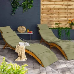 Set van 2 acaciahouten ligstoelen