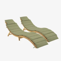 Set van 2 acaciahouten ligstoelen