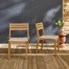 Set van 2 acaciahouten tuinstoelen met kussen