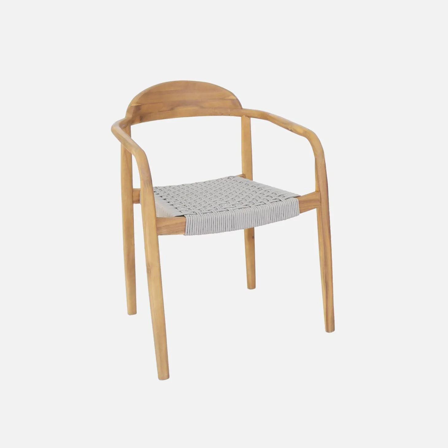 Set van 2 acacia houten tuinstoelen, zitting in kunststof
