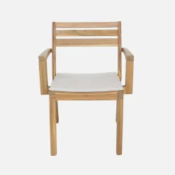 Set van 4 acaciahouten tuinstoelen met kussen