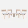 Set van 4 acaciahouten tuinstoelen met kussen