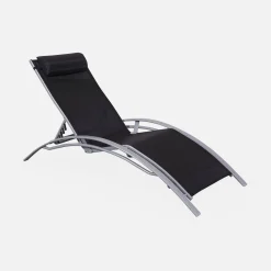 Set van 2 aluminium en textileen ligbedden