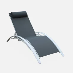 Set van 2 aluminium en textileen ligbedden