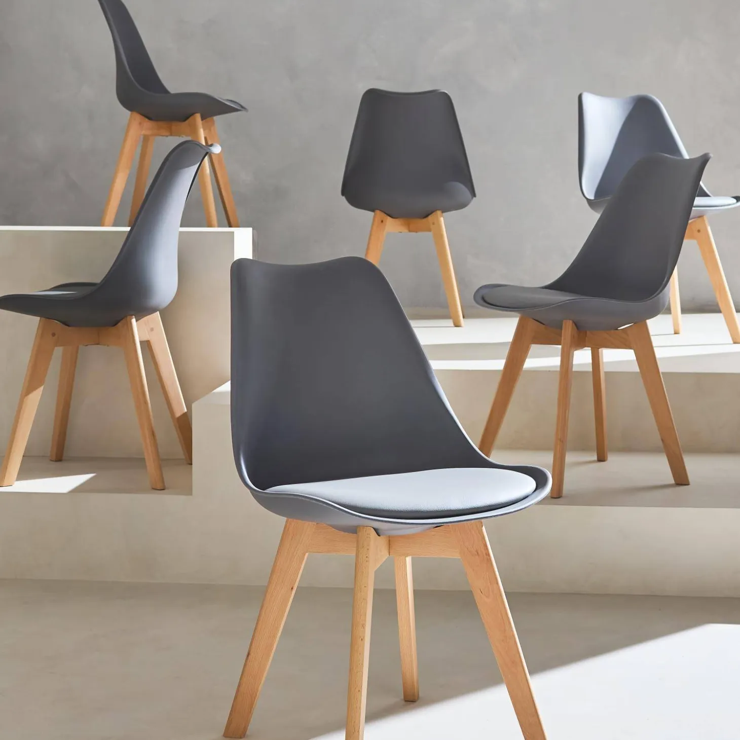Set van 6 eetkamerstoelen, 42x55x81cm