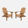 Set van 2 eucalyptus houten tuinstoelen, 89x73,5x94cm