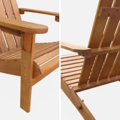 Set van 2 eucalyptus houten tuinstoelen, 89x73,5x94cm