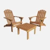Set van 2 eucalyptus houten tuinstoelen met tafel, 89x73,5x94cm