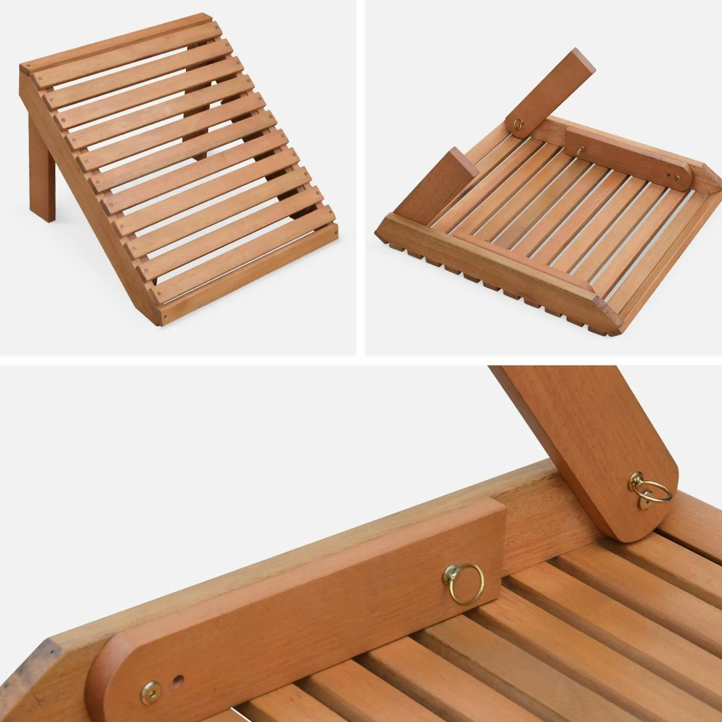 Set van 2 eucalyptus houten tuinstoelen met tafel, 89x73,5x94cm
